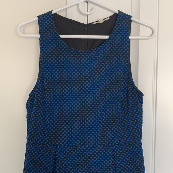 41 Hawthorne Dress Geometric Dots Black Blue Stitch Fix Lined - Picture 5 of 8